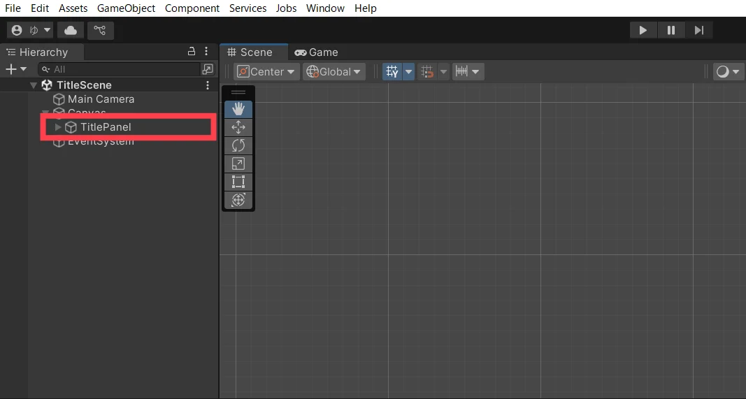 TitlePanelが作成される